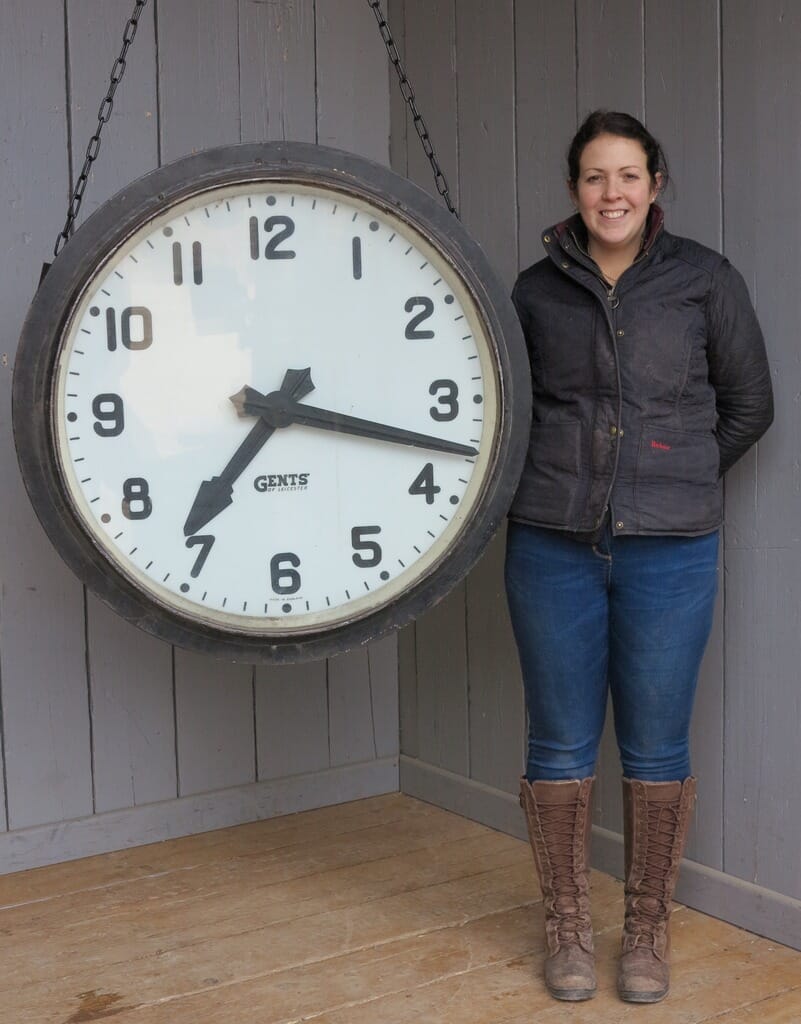 Vintage Double Sided Gents of Leicester Platform or Factory Clock - 8145