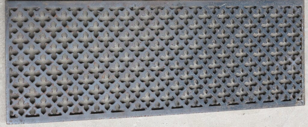 Antique Victorian Gothic Cast Iron Floor Grille - 8142D