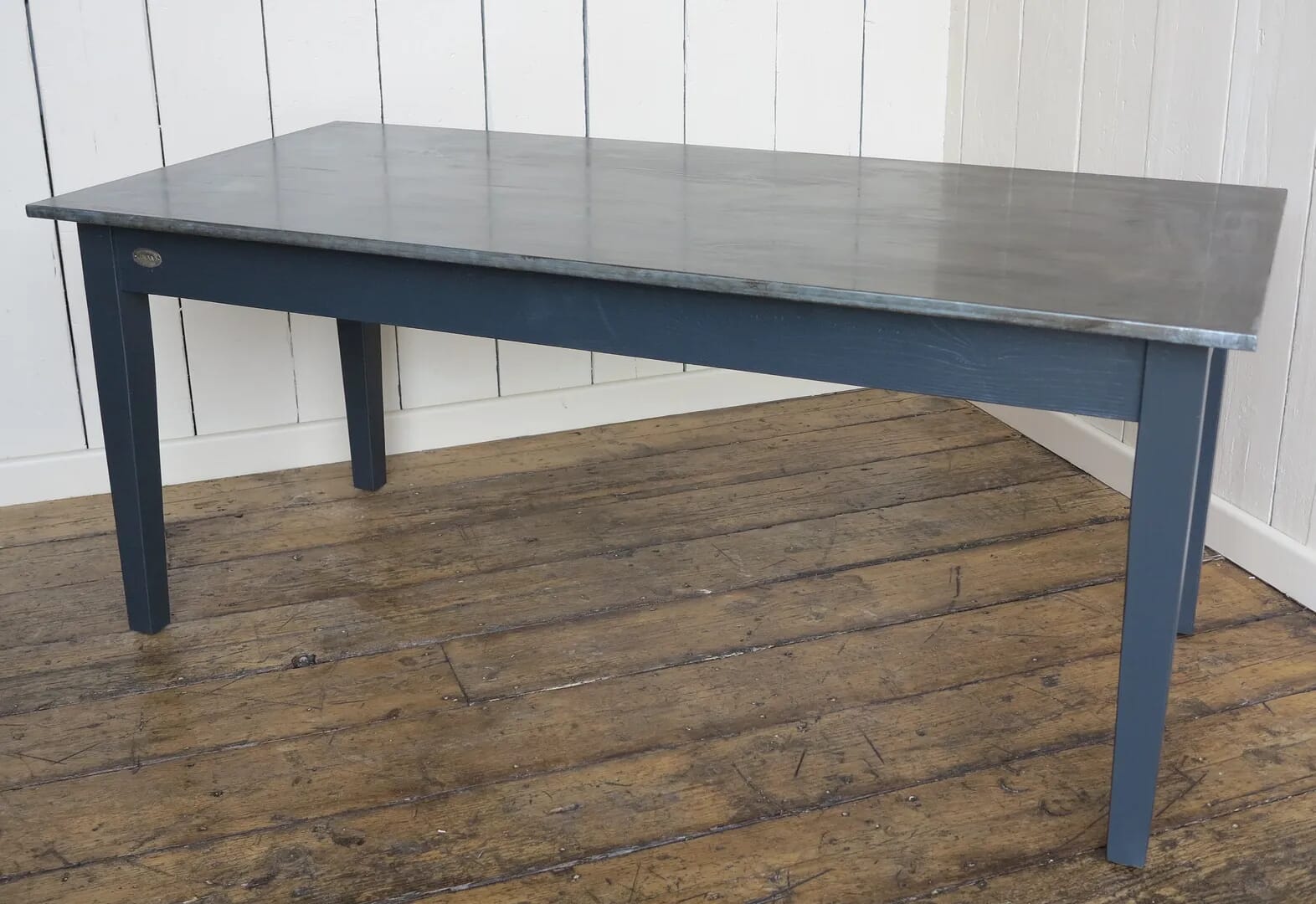 Antiqued Zinc Topped Kitchen Table - D1137