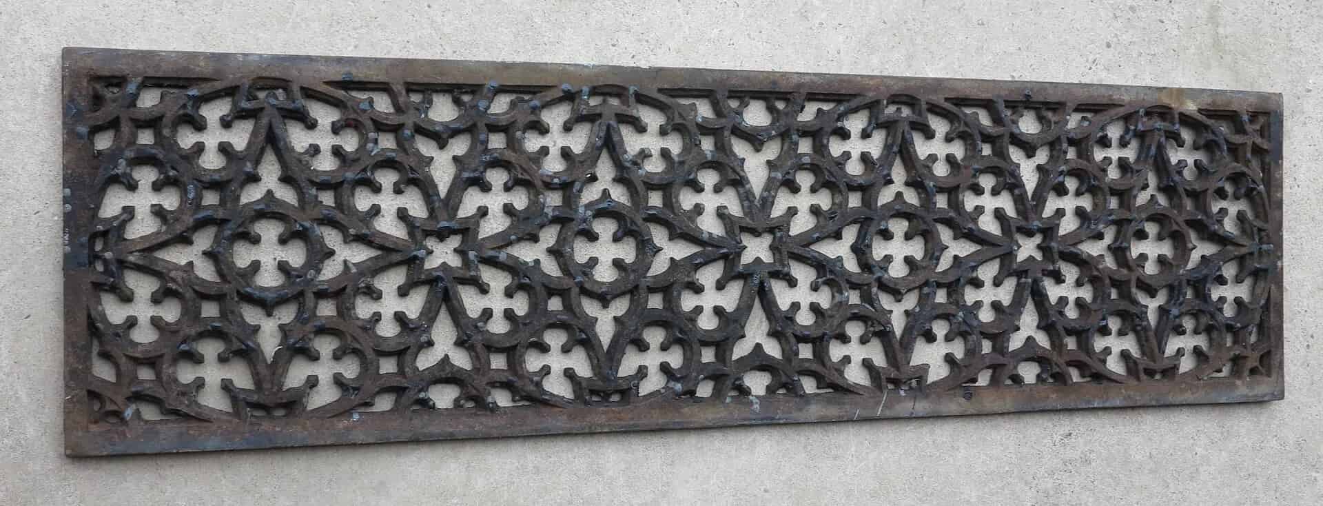 Large Rare Victorian Cast Iron Church Floor Grilles