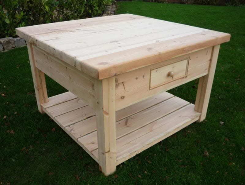 Butchers Block 4ft x 4ft square in reclaimed pine (un waxed) - D1144