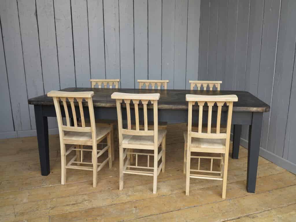 Antiqued zinc tables made at UKAA