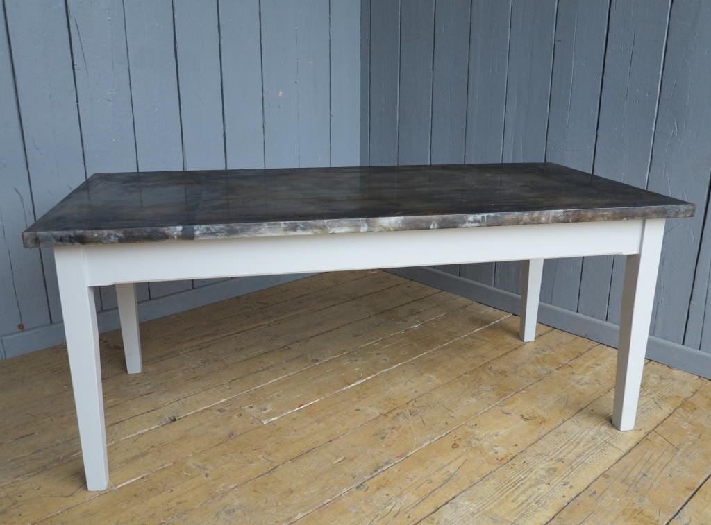Antiqued Zinc Topped Table - D1040