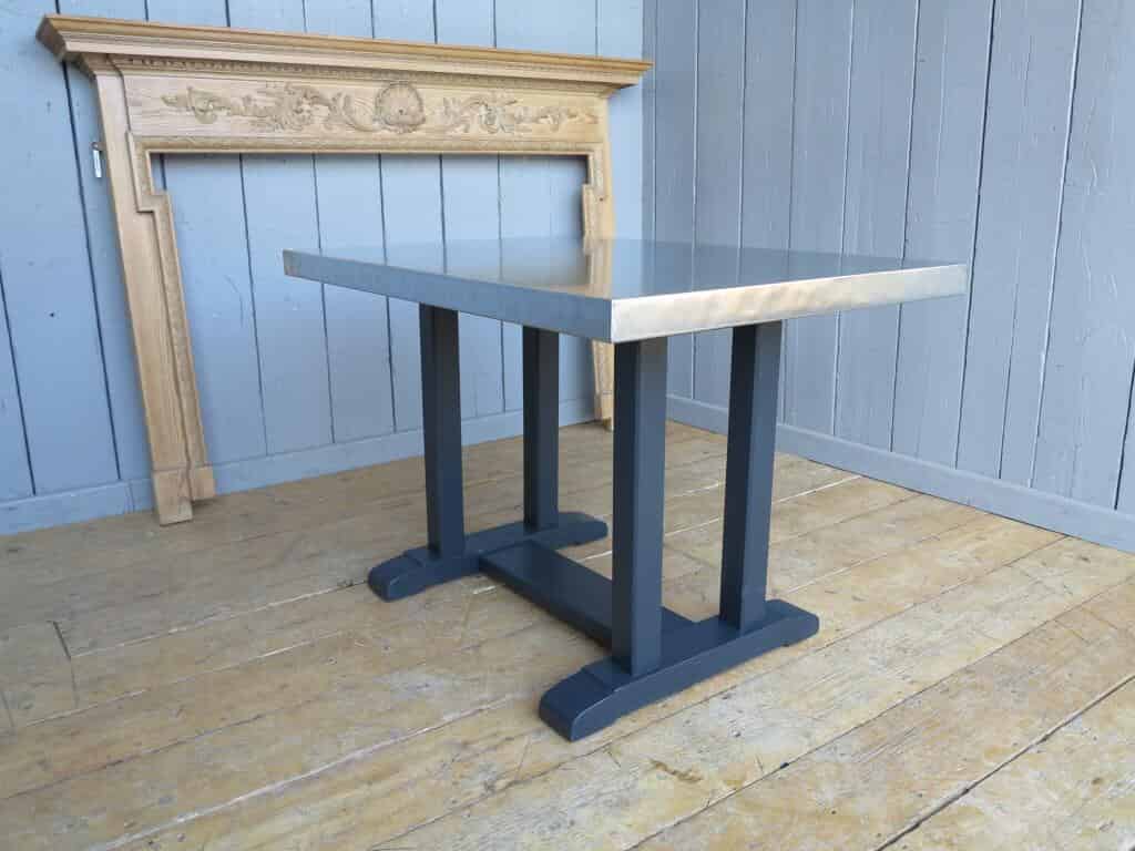 Thick top zinc refectory table base