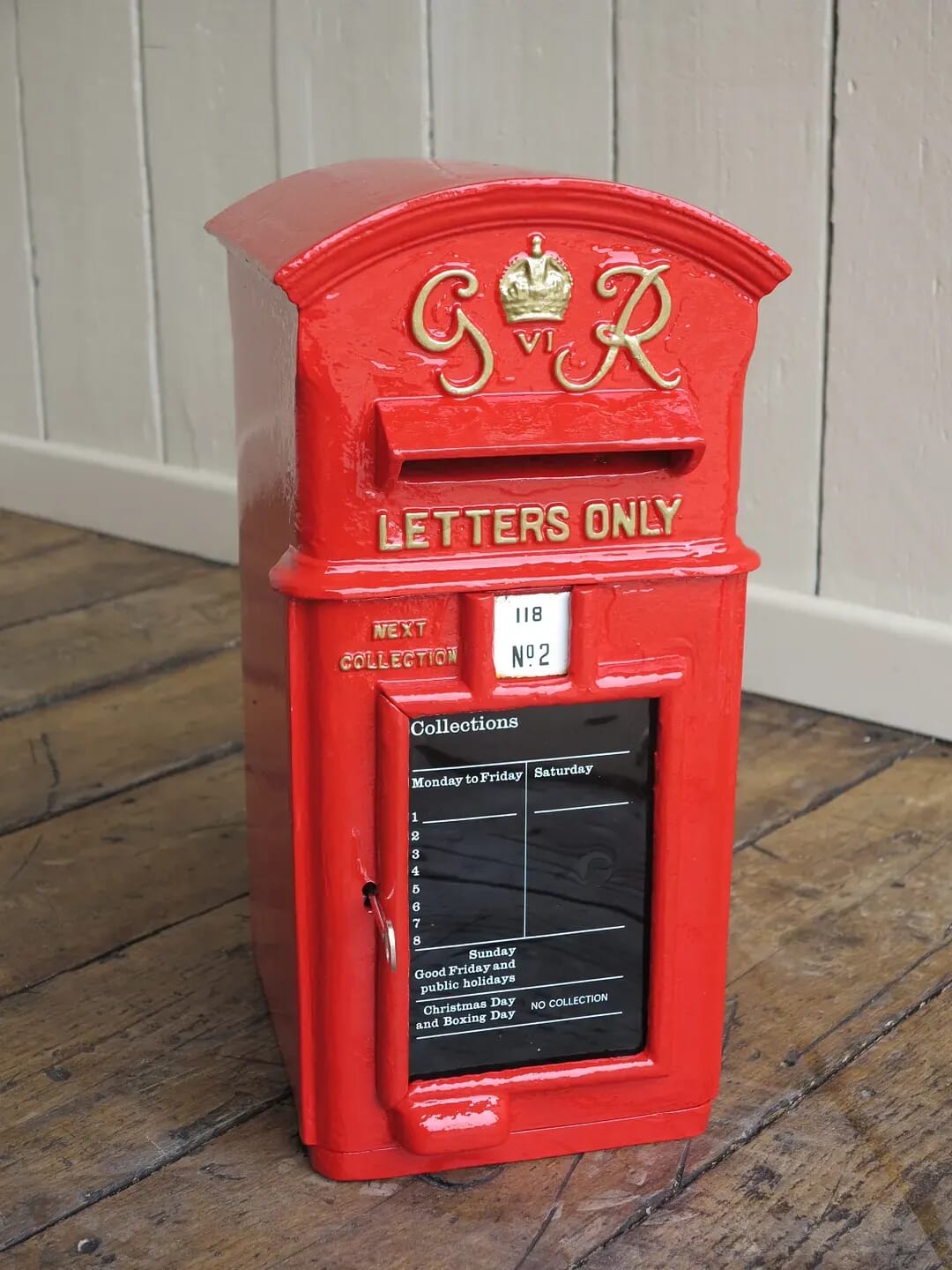 Original Cast Iron George 6th 'Wagon' Top Post Box - 8130