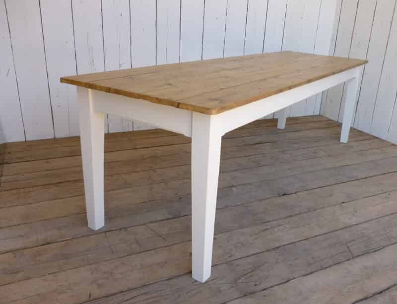 Reclaimed Pine Farmhouse Table with Tapered Legs