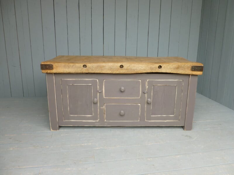 6ft x 2.5ft Antique Butchers Chopping Block - 5793