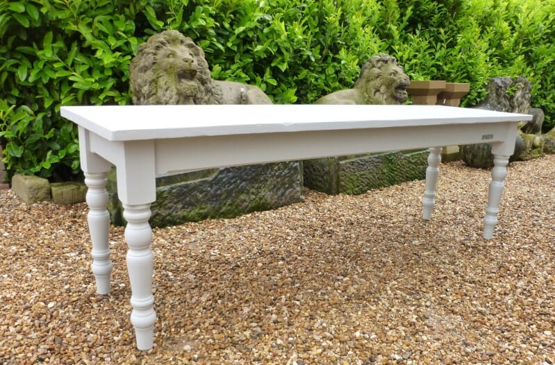 Bespoke Plank Top Reclaimed Pine Farmhouse Table - 6154