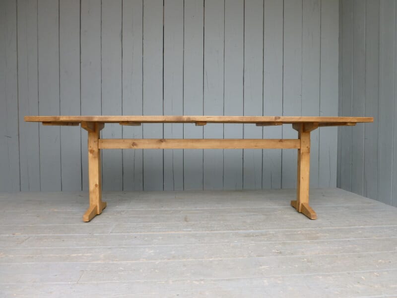 Waxed Reclaimed Pine Refectory Table  - 6113