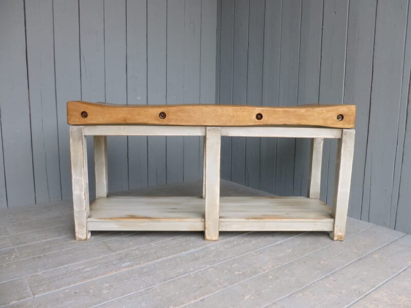 Antique Butchers Chopping Block with Open Base - 6314