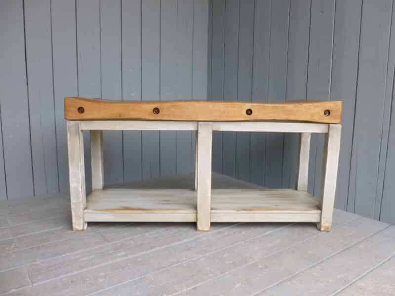 Antique Butchers Chopping Block On Farrow and Ball base