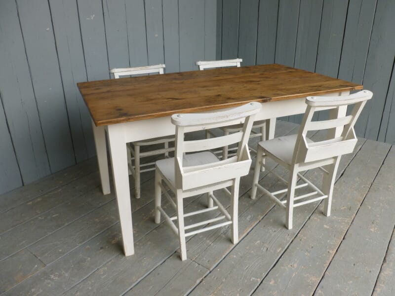 Farmhouse Reclaimed Floorboard Top Table  - 6416