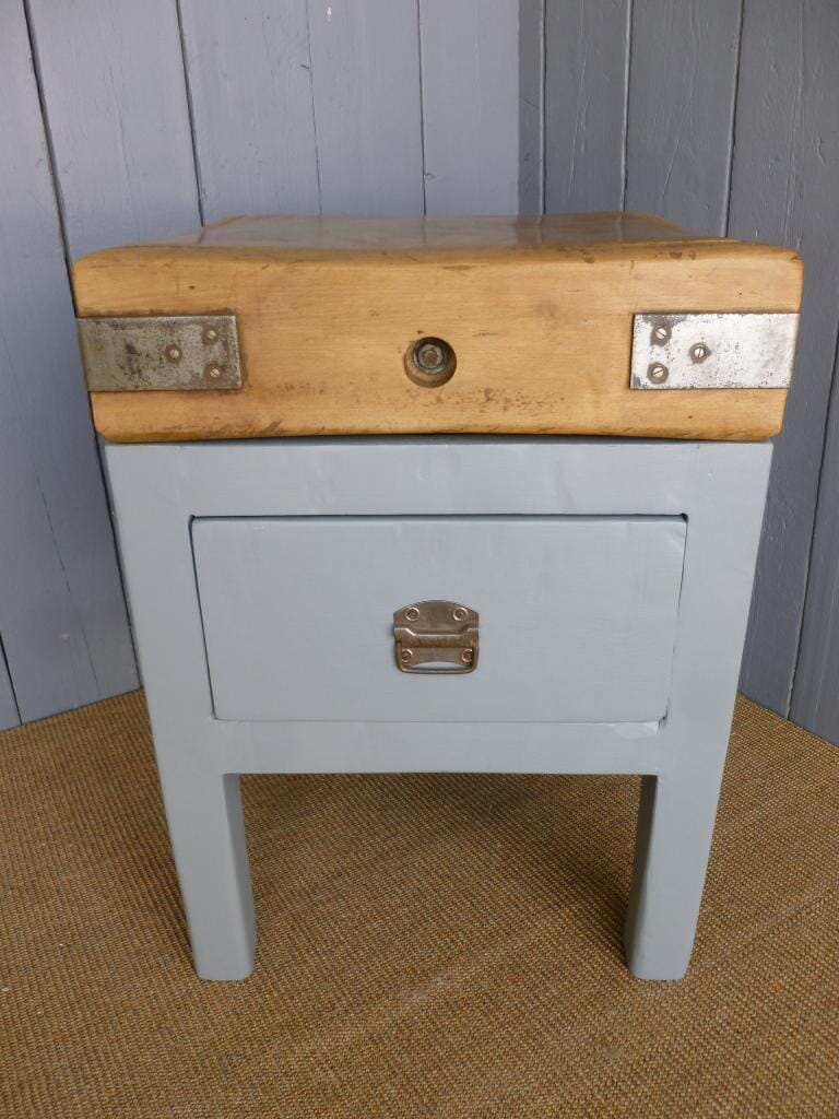 Antique Butchers Kitchen Chopping Block with Drawer - 6728