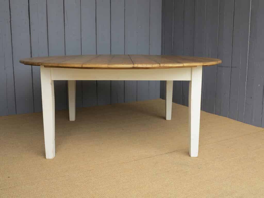Large Reclaimed Pine Round Dining or Kitchen Table