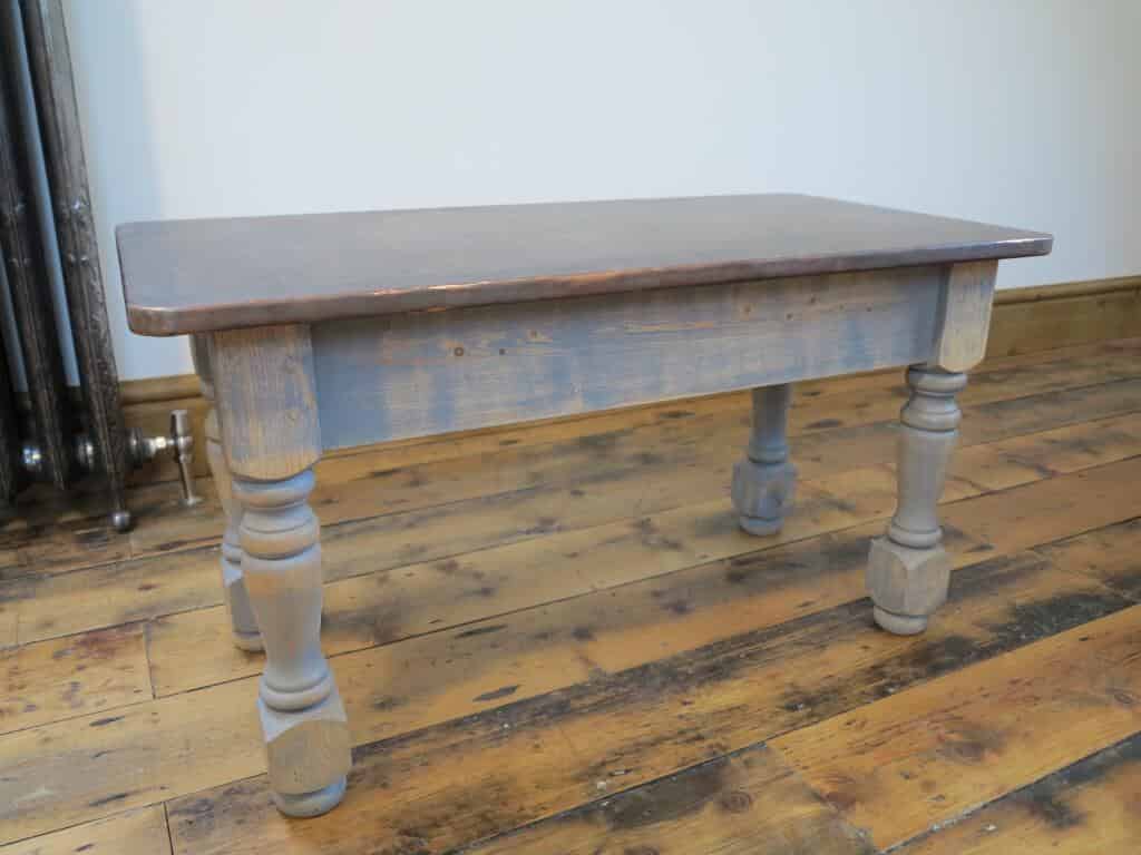 Heavily Distressed Antiqued Copper Coffee Table