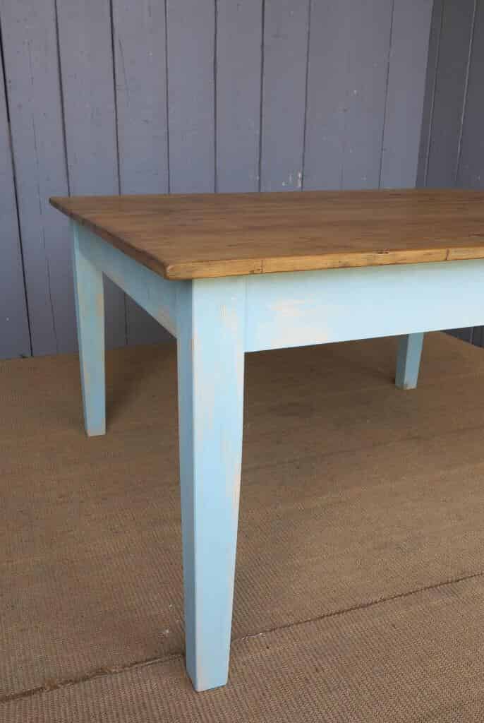 Reclaimed Pine Floorboard Top Farmhouse Table