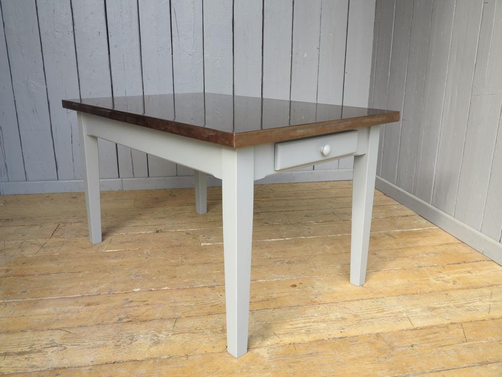 Antiqued Copper Table With Drawer - D1052