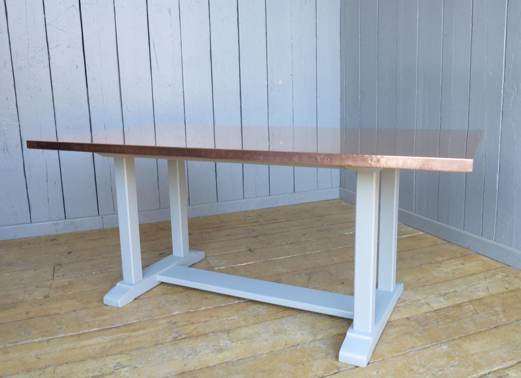 Natural Copper Table On a Refectory Base - D1029