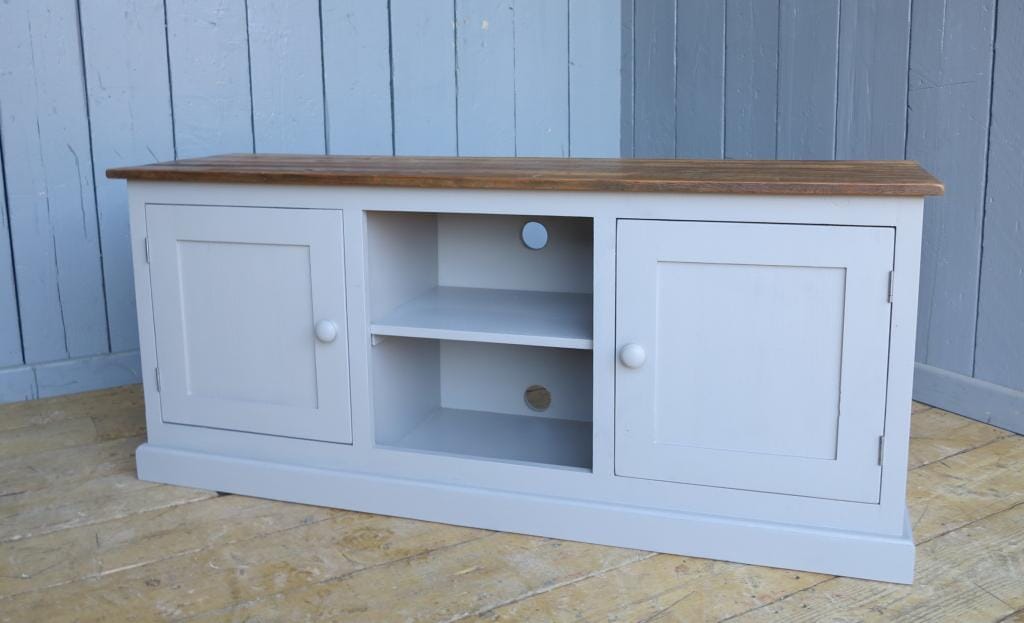 Bespoke Reclaimed Pine Television Stand With Shelves - D1178