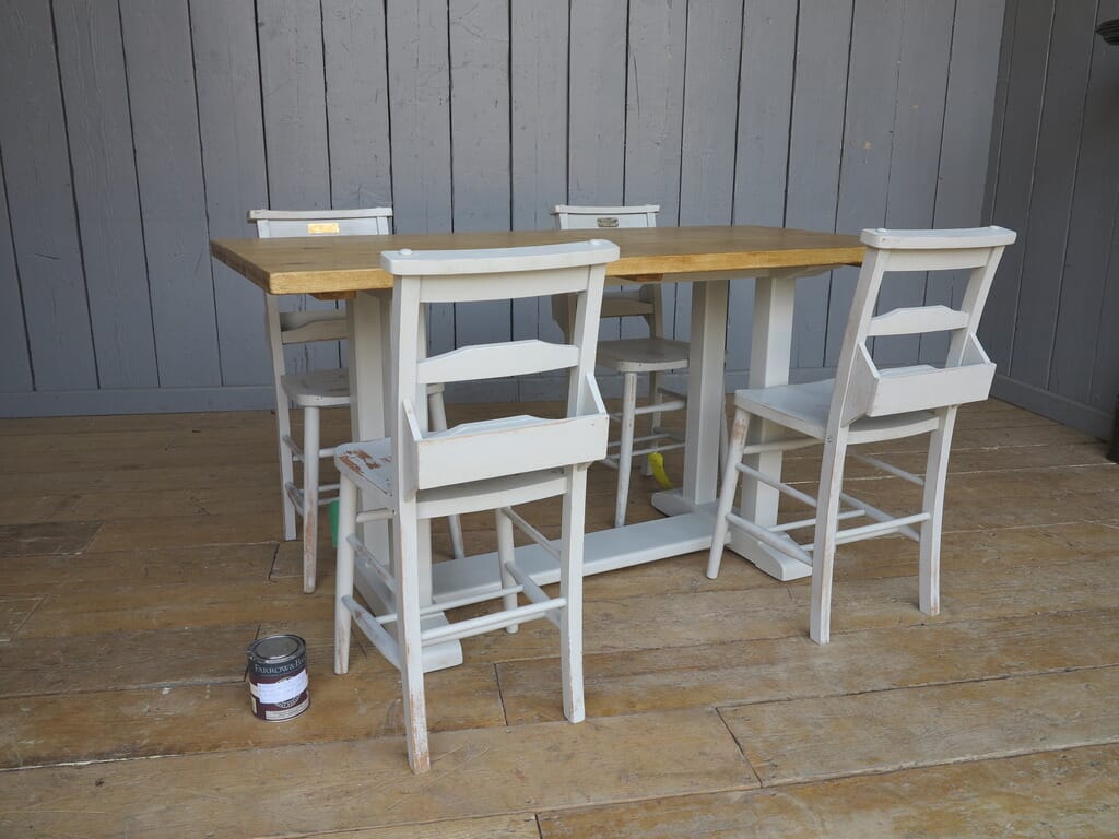Refectory Plank Top Kitchen Farmhouse Table & Chairs - 7812