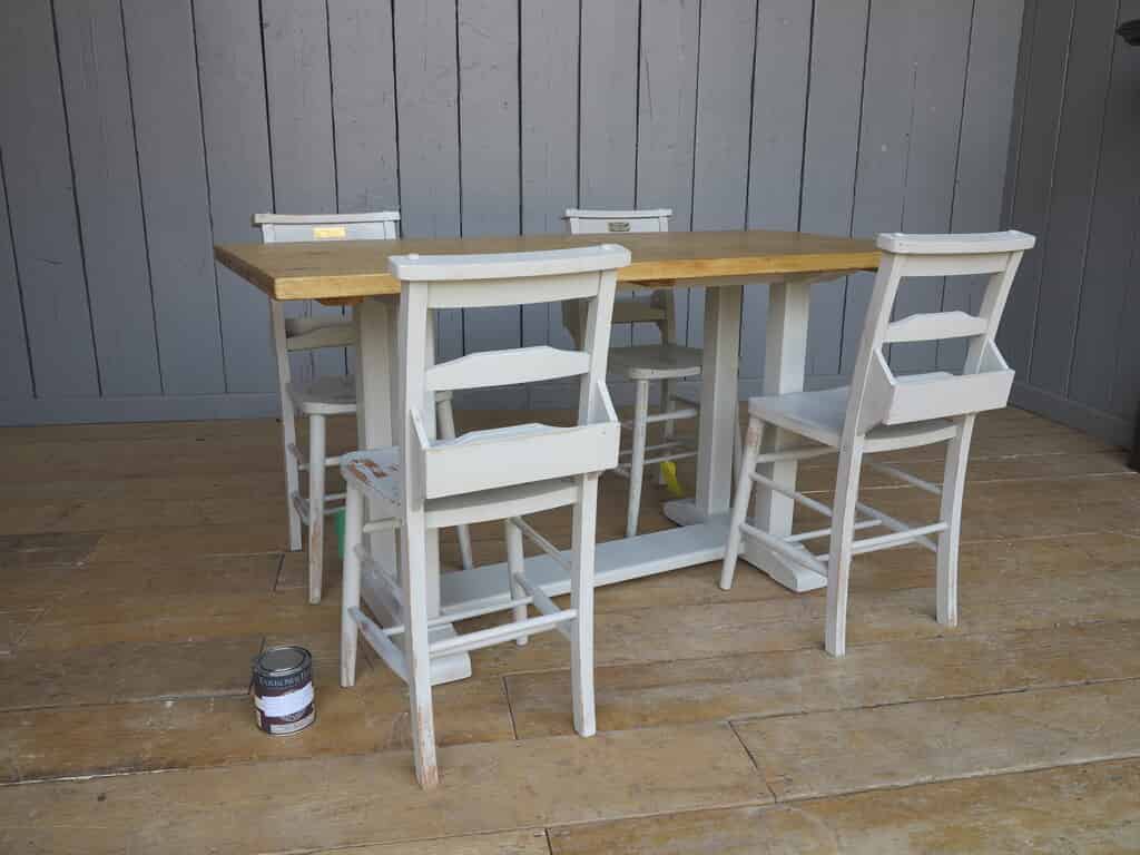 Refectory Plank Top Kitchen Farmhouse Table and Chairs