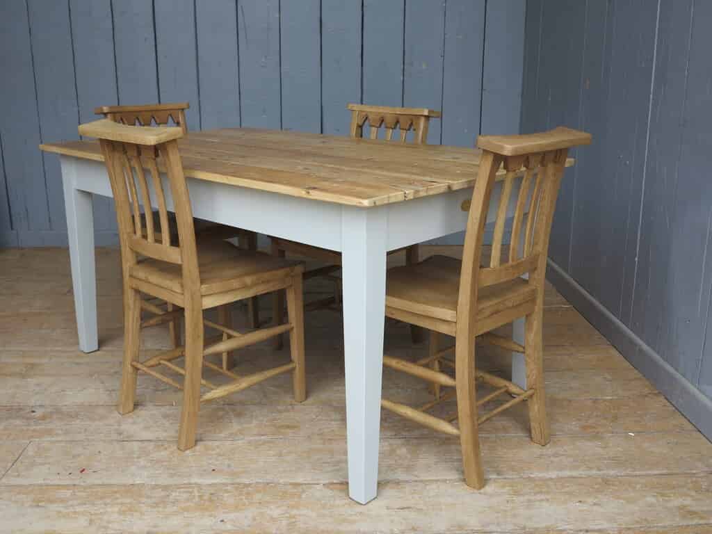 Reclaimed Pine Floorboard Kitchen Top Table
