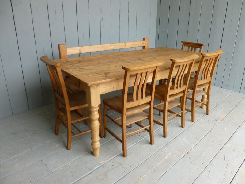 Handmande Wooden Table and Bench Set - D1106