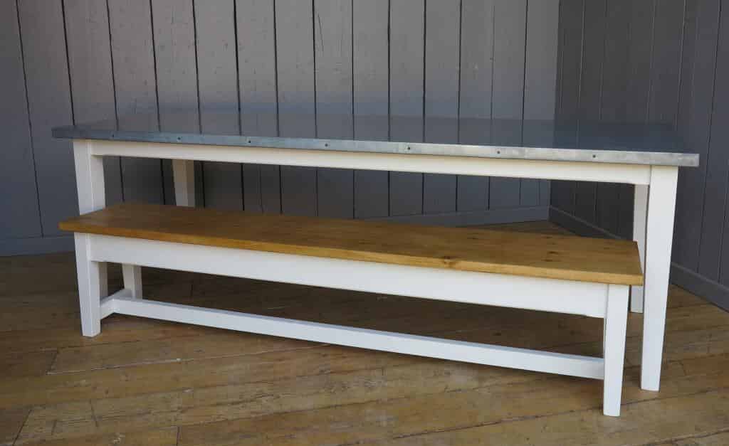 Antiqued Distressed Zinc Table Made To Measure