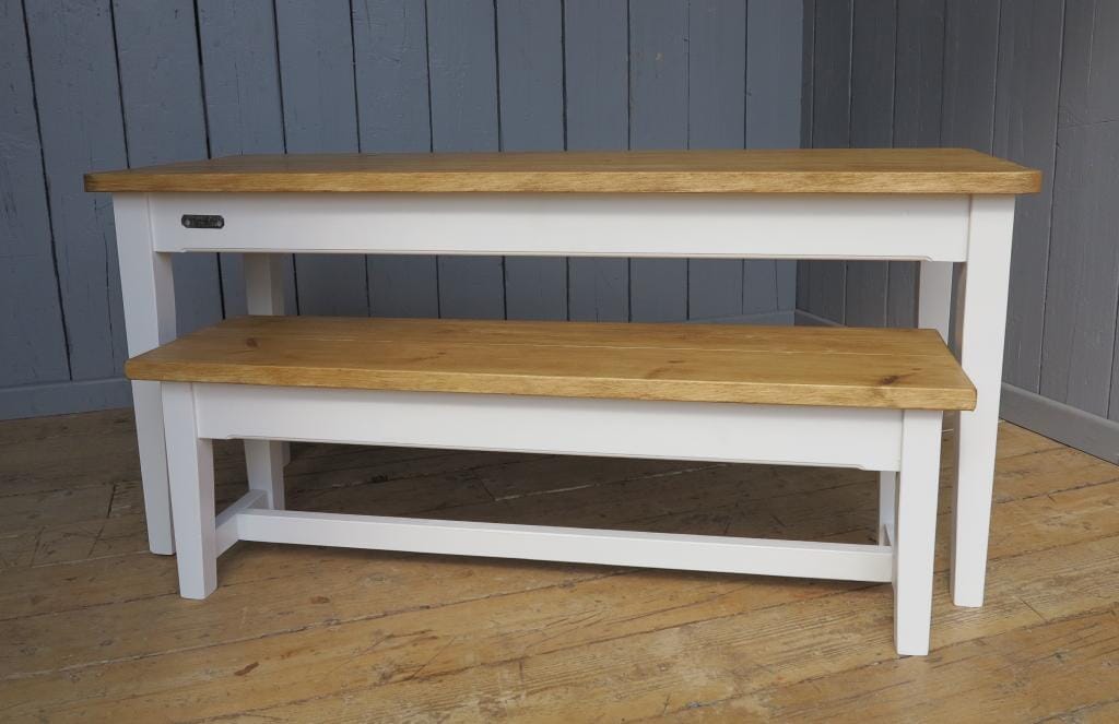Plank Top Kitchen Farmhouse Table With Bench - D1046
