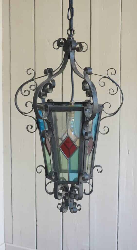 Antique Stained Glass Ceiling Light Fitting