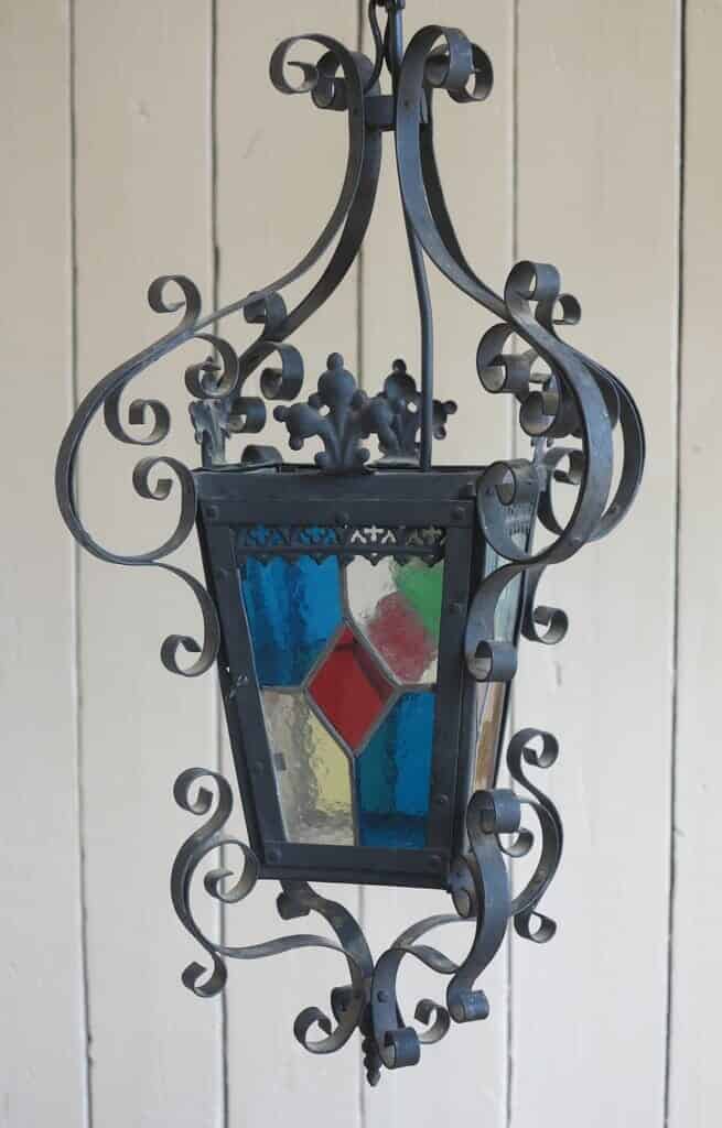 Antique Decorative Stained Glass Porch Lantern