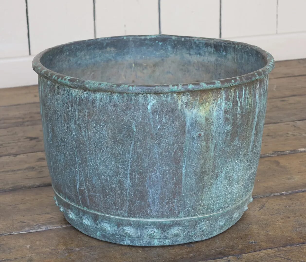 Original Antique Victorian Copper Planter or Plant Pot - 8225
