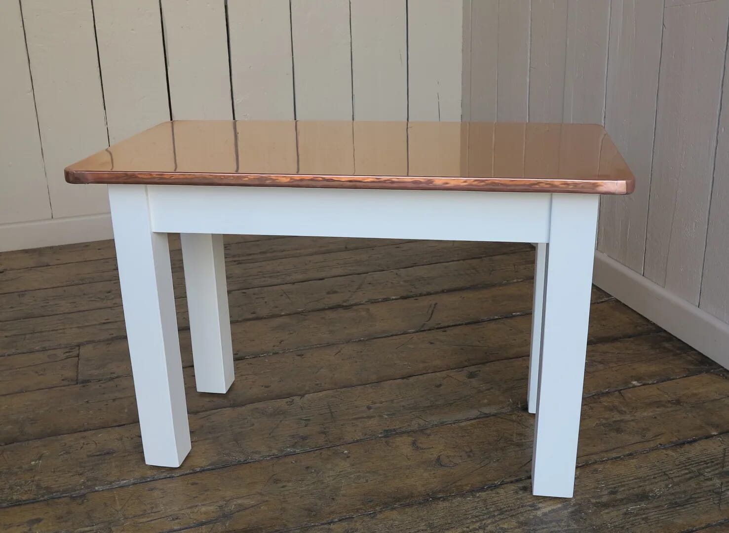 Handmade Natural Copper Table With Rounded Corners - D1188