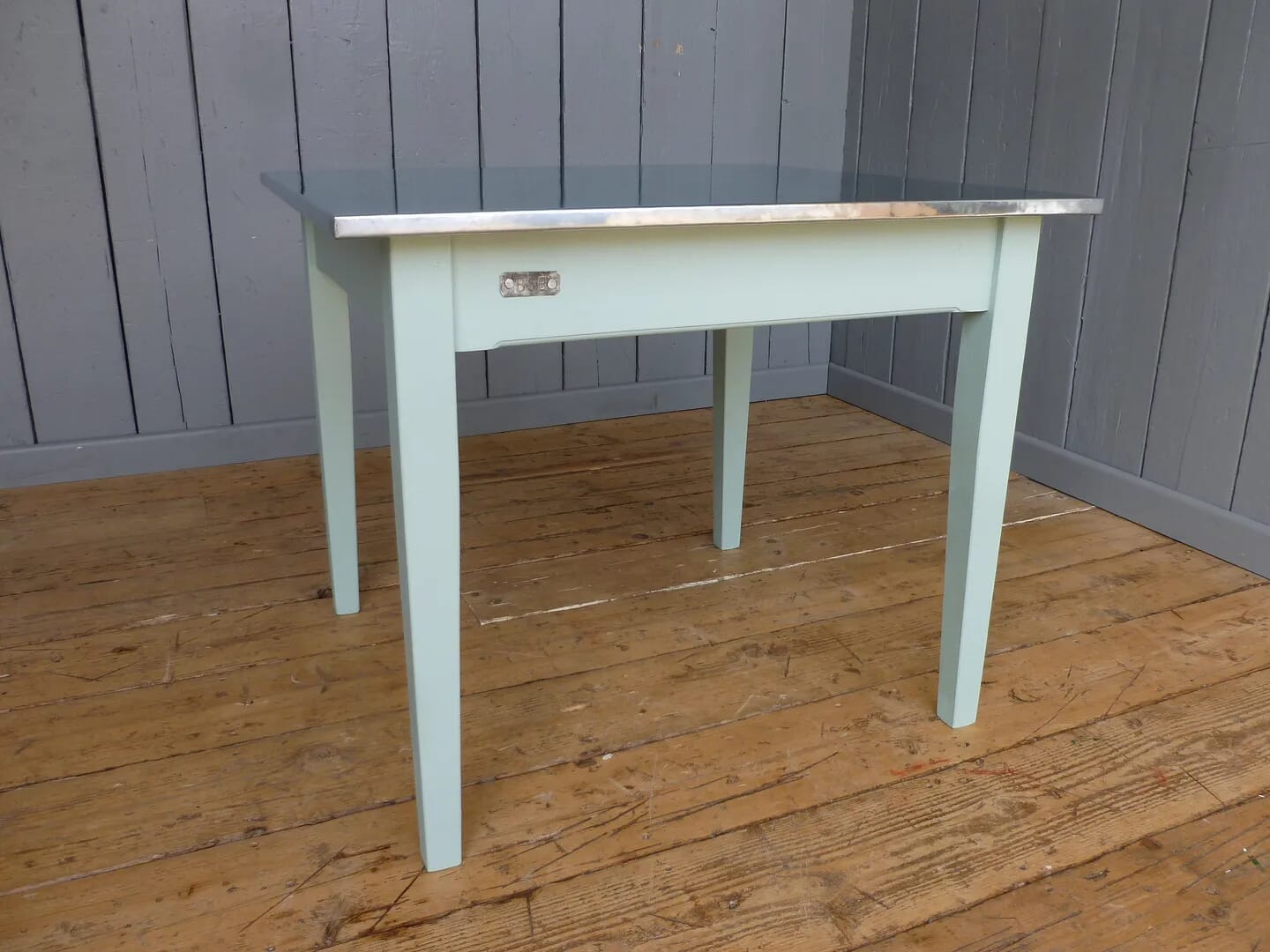 Bespoke Natural Zinc Top Kitchen Or Dining Square Table - D1193