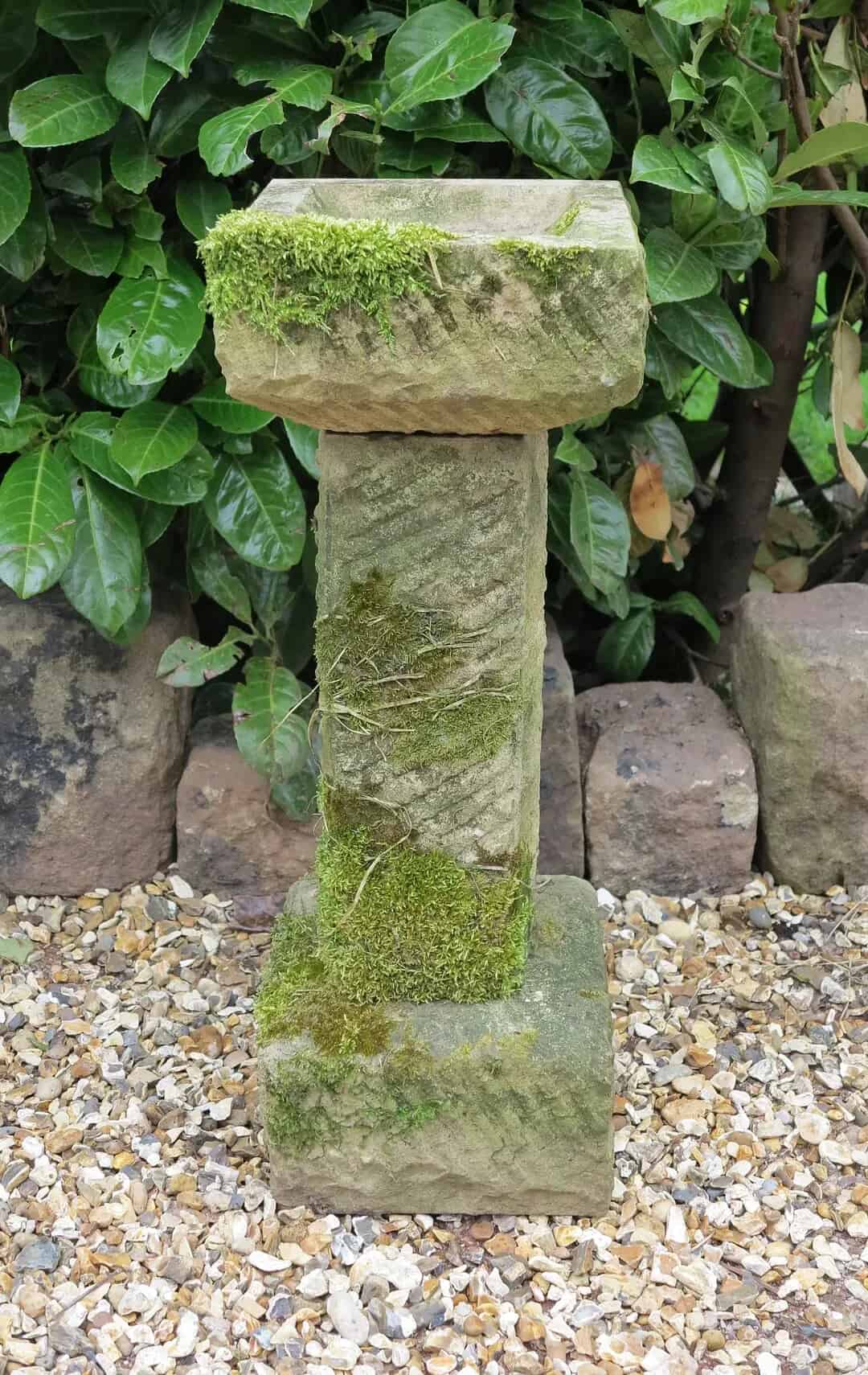 Hand Carved Solid Cotswold Stone Garden Bird Bath