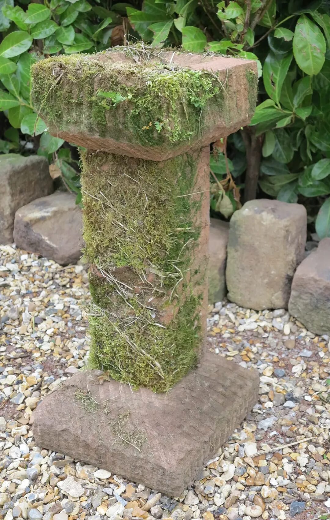 hand carved bird bath