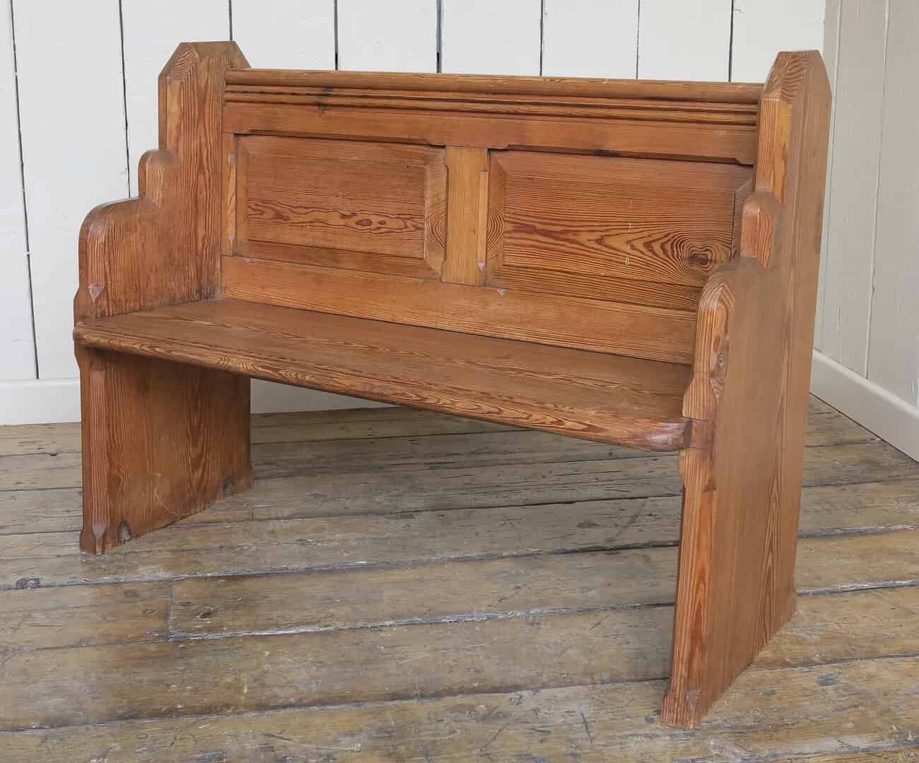 Antique Pitch Pine Church Chapel Pew