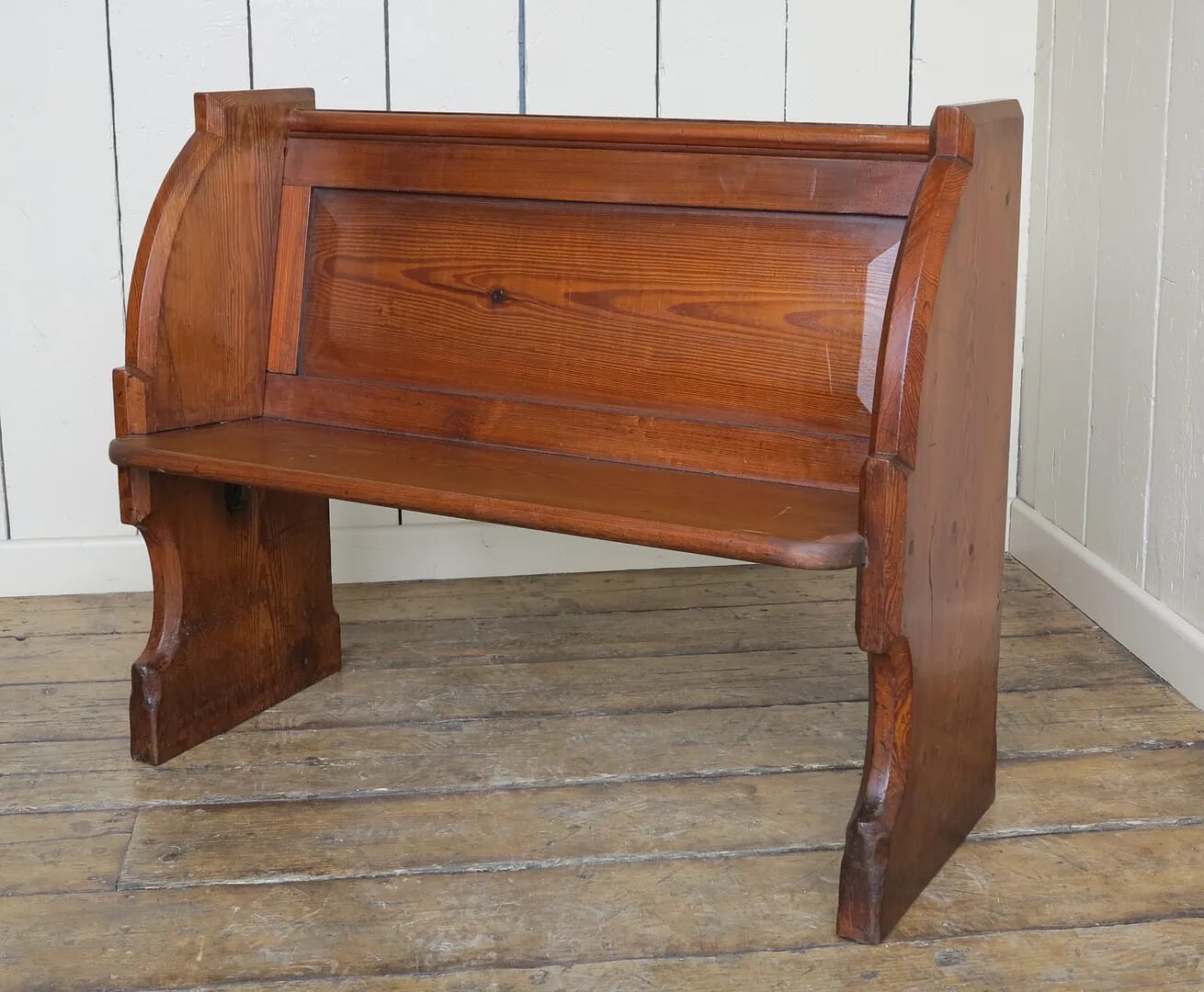 Reclaimed Antique Solid Pitch Pine Church Chapel Pew - 8229D