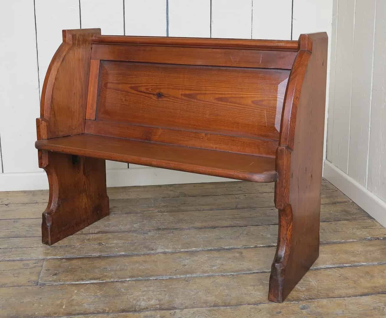 Reclaimed Antique Solid Pitch Pine Church Chapel Pew
