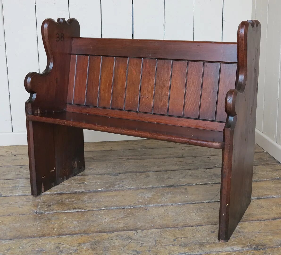 Pitch Pine Antique Salvaged Church Pew - 8229G