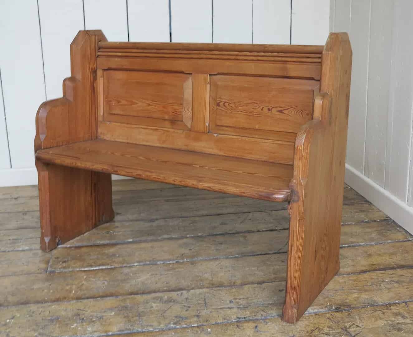 Solid Pitch Pine Antique Salvaged Church Pew