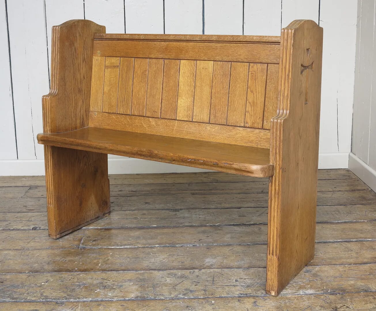 Solid Oak Antique Reclaimed Church Pew - 8229J