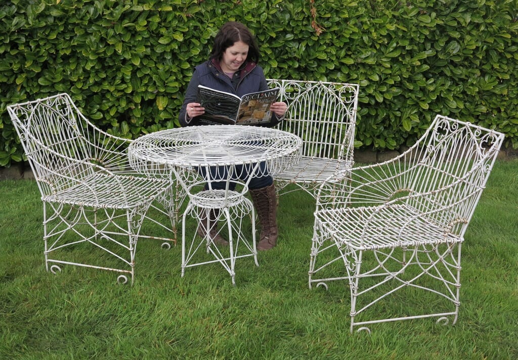 Matching Garden Gothic Wirework Bench Chairs and Table - 8228