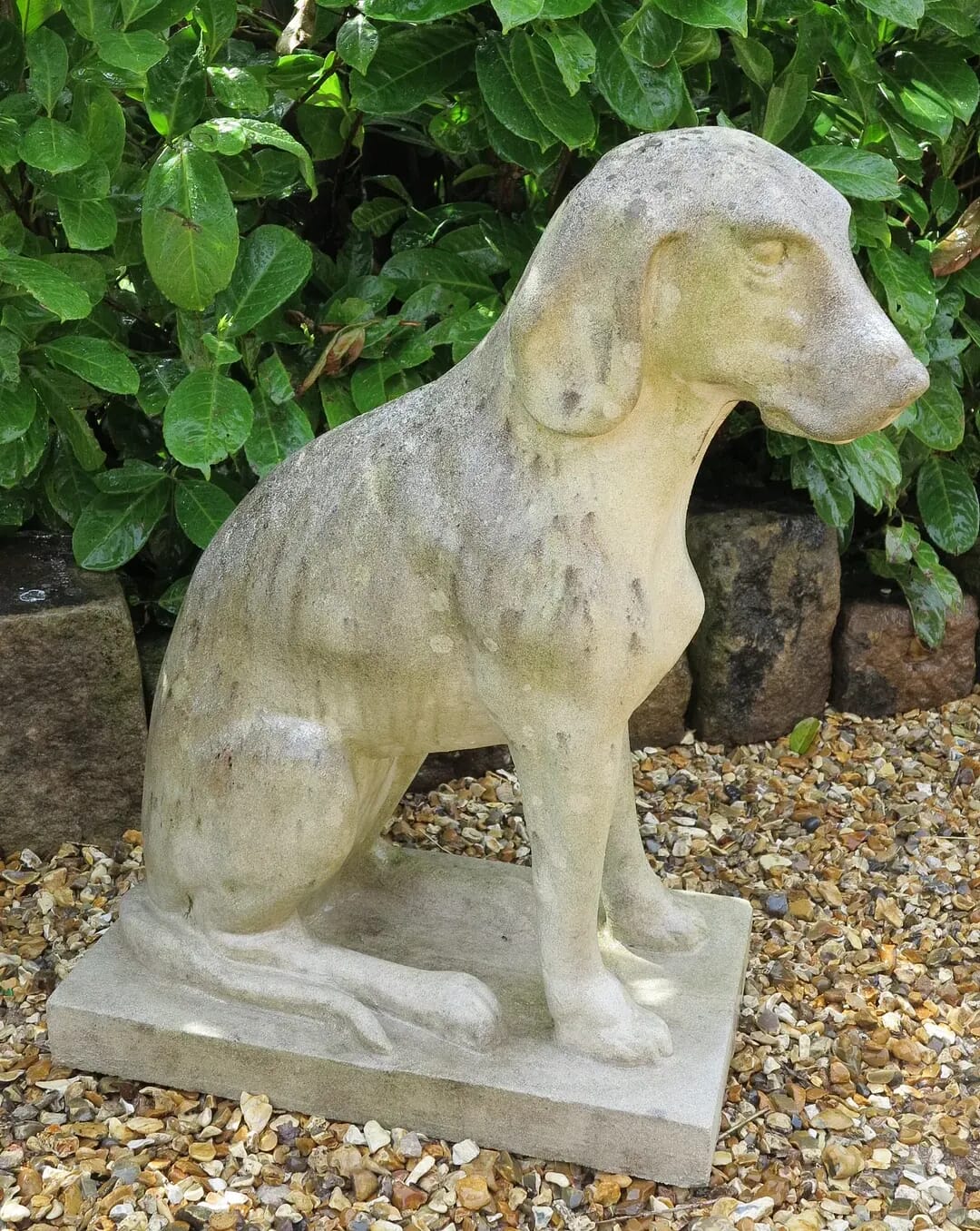 Composite Stone Garden Statue Talbot Dog - 8702
