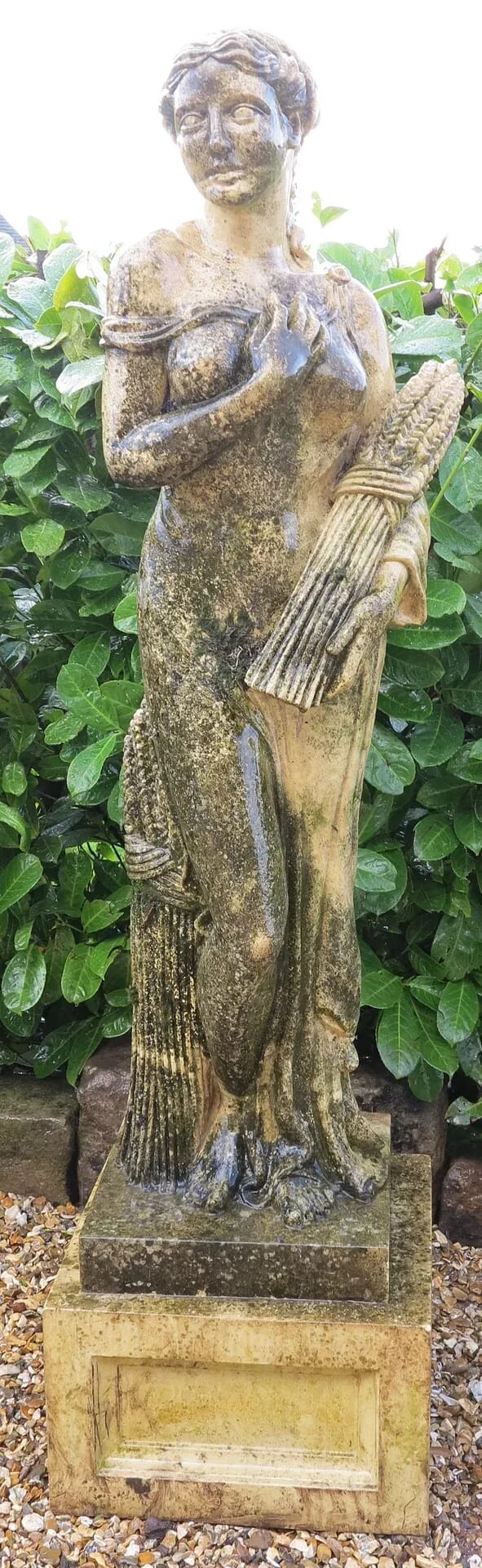 Garden Statue of Summer Made From Cast Bath Stone - 8687