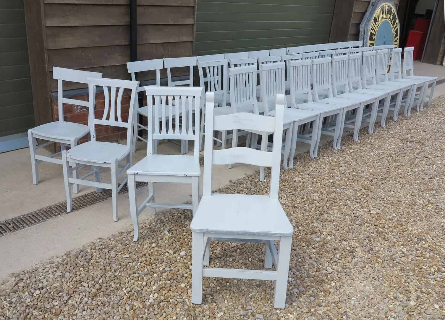 Vintage Pub and Restaurant Painted Distressed Chairs