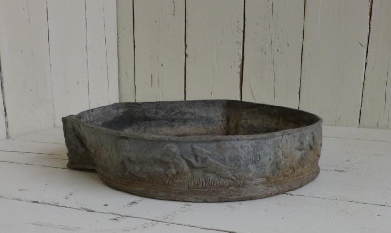Antique Handmade Lead Garden Herb Planter - 5872