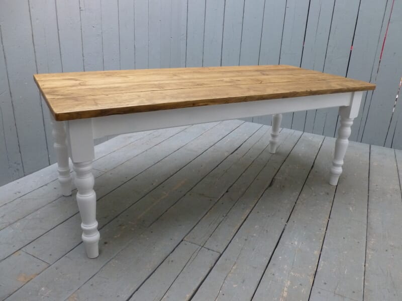 Vintage Plank Top Reclaimed Pine Farmhouse Table - 6207