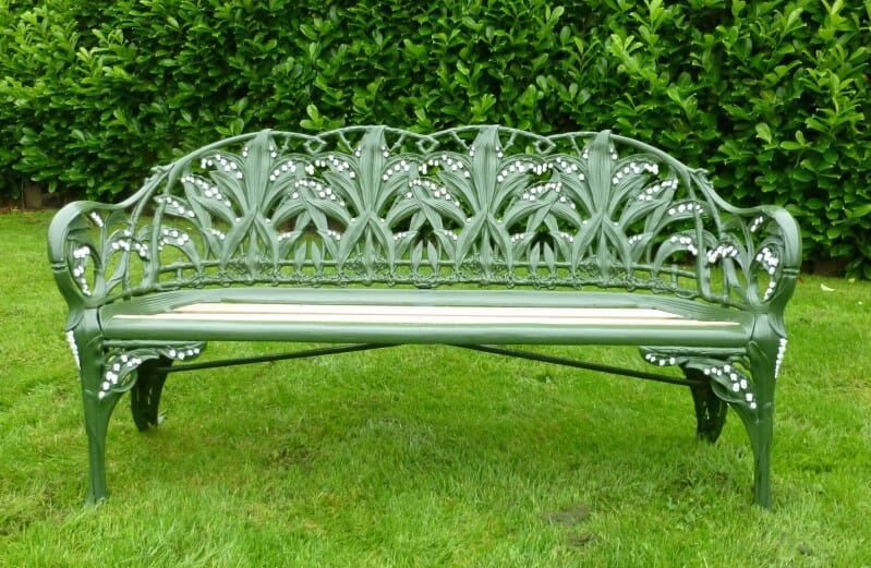 Antique Coalbrookdale Lily of the Valley Garden Bench - 5649