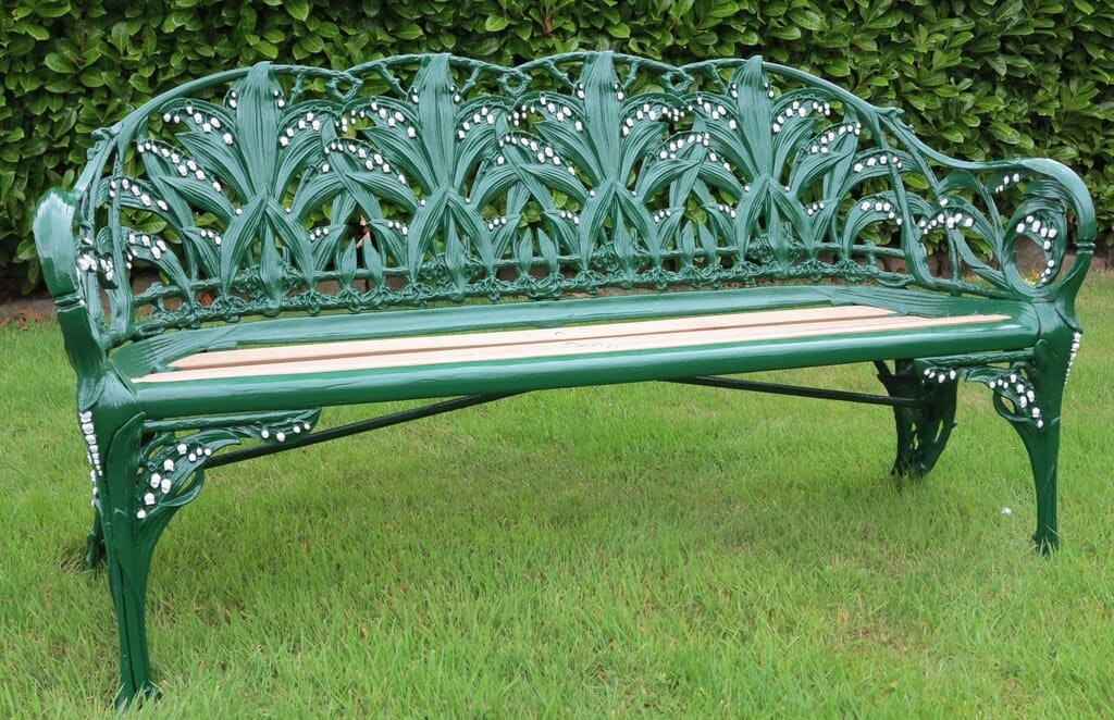 Antique Coalbrookdale Lily of the Valley Cast Iron Garden Bench - 7934